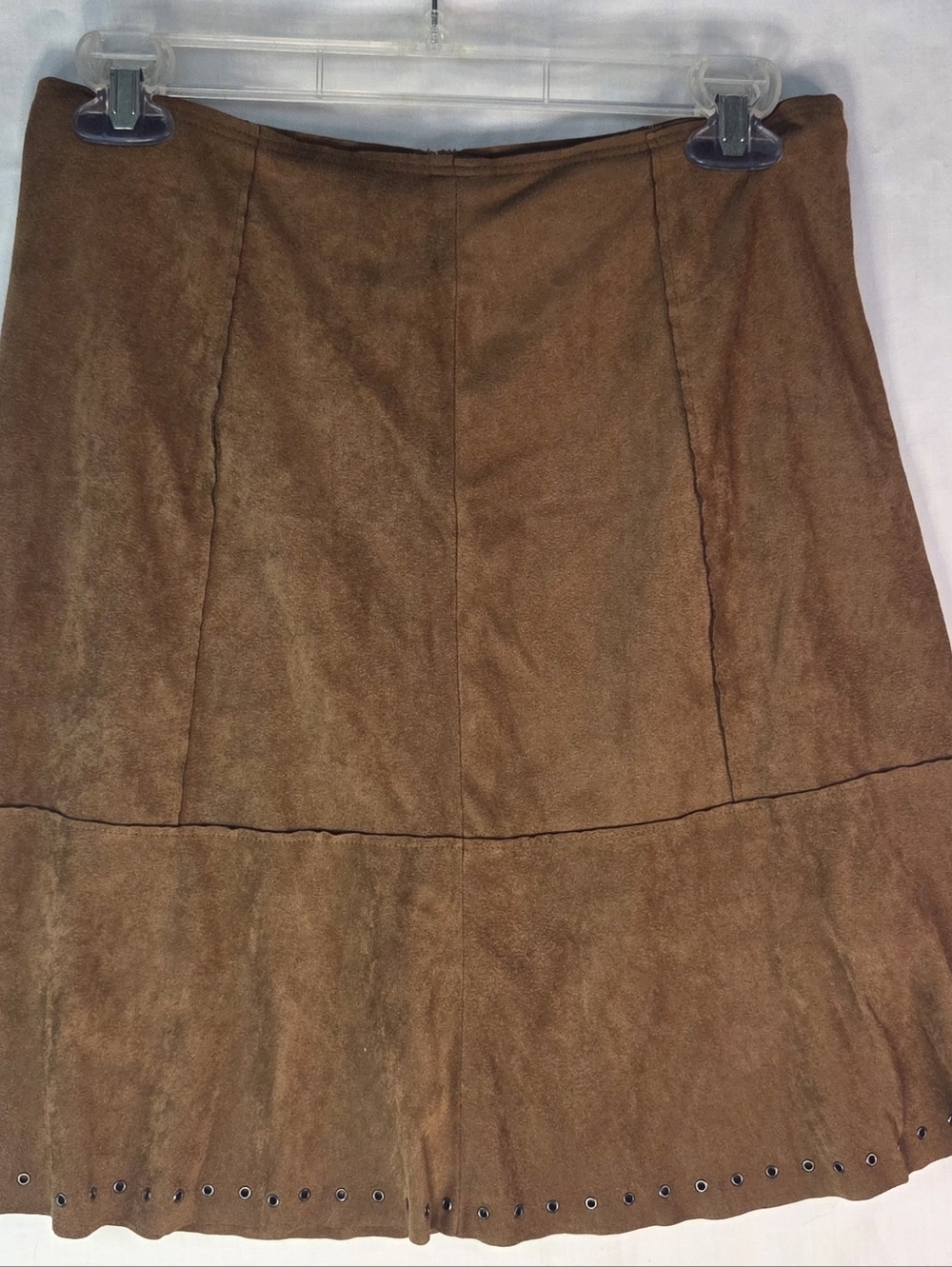 Elliott Lauren Faux Suede Sz 4 Skirt Gromet Detailing Cowgirl Rodeo Western Boho